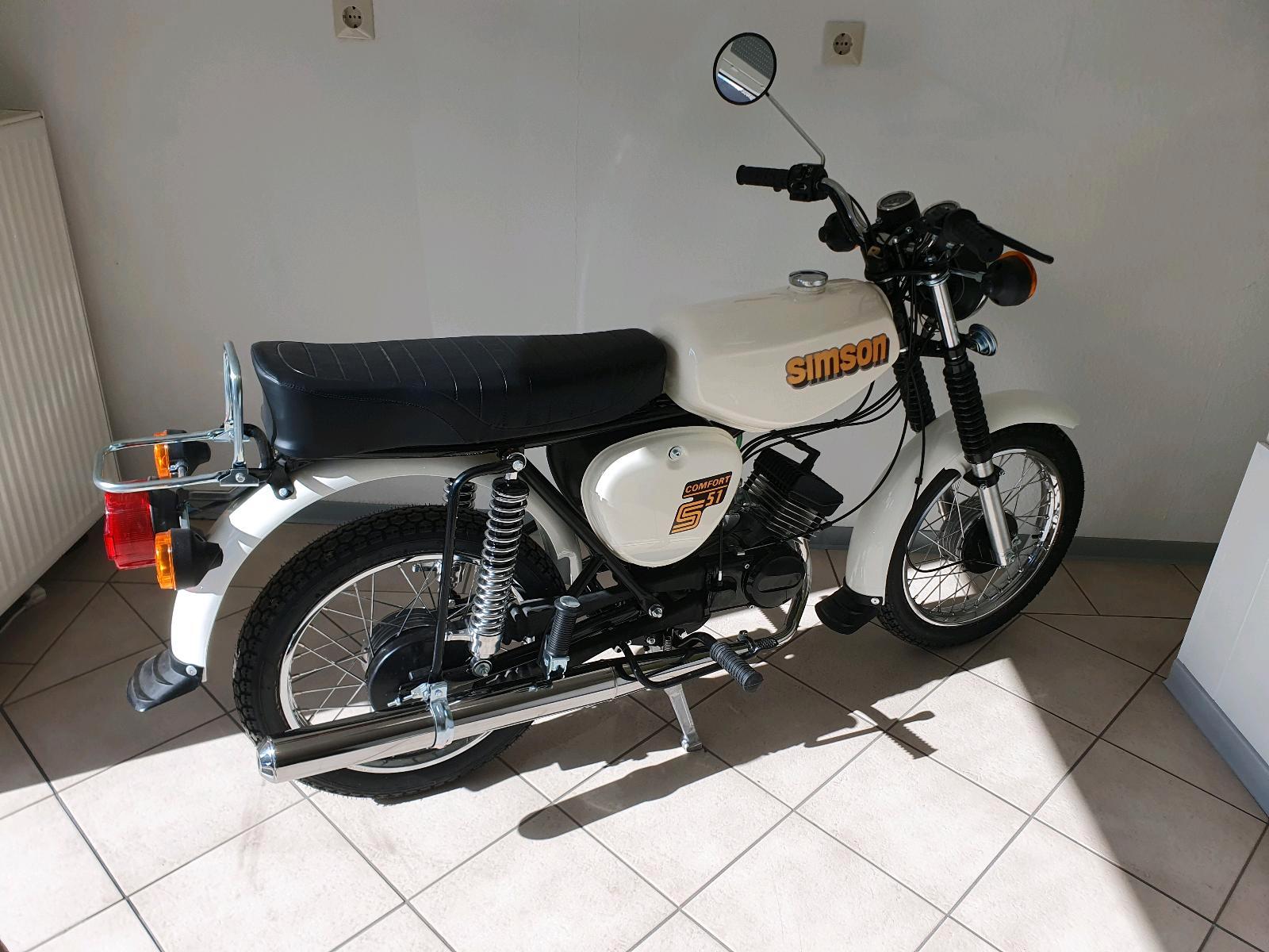1988 Simson S51 Comfort 4Gang 12V Zündung 60kmh Papiere Neuaufbau - Image 2