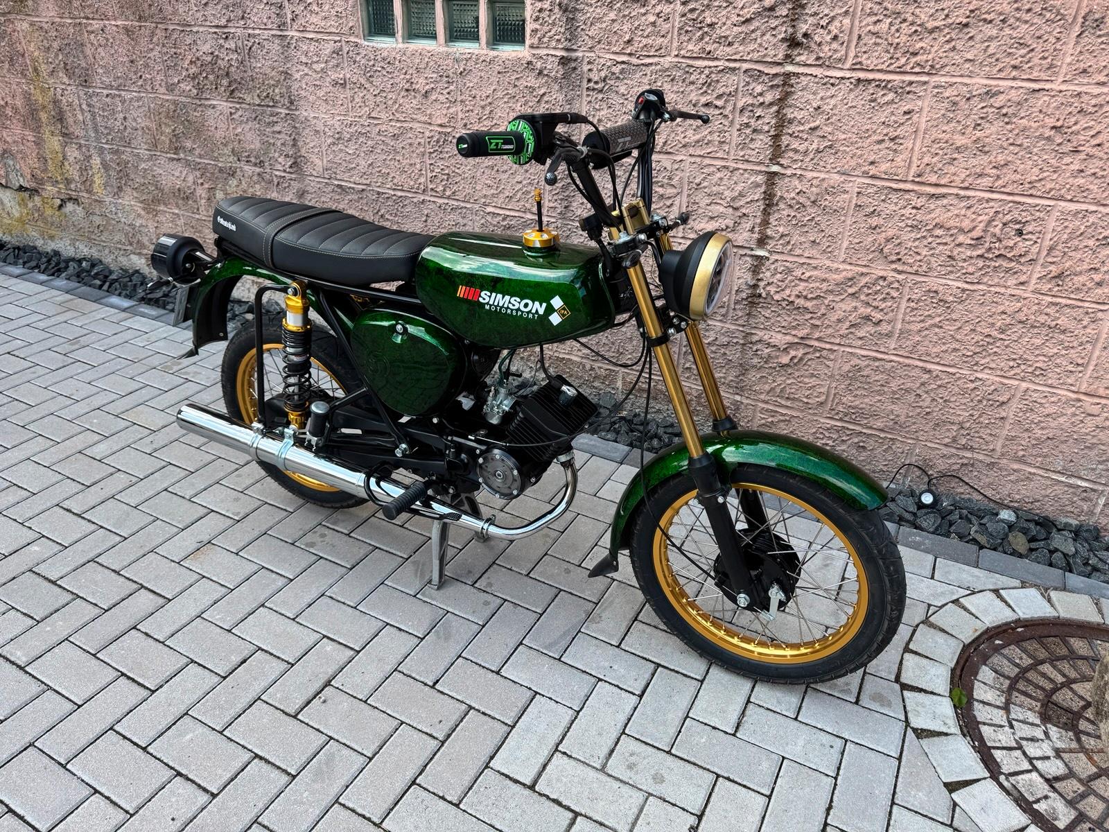 1983 Simson S51 Custom Umbau Grün Gold - Image 4