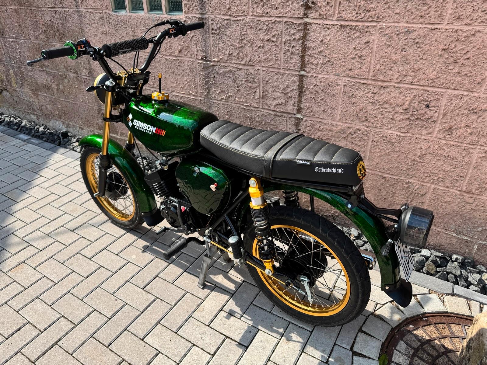 1983 Simson S51 Custom Umbau Grün Gold - Image 3