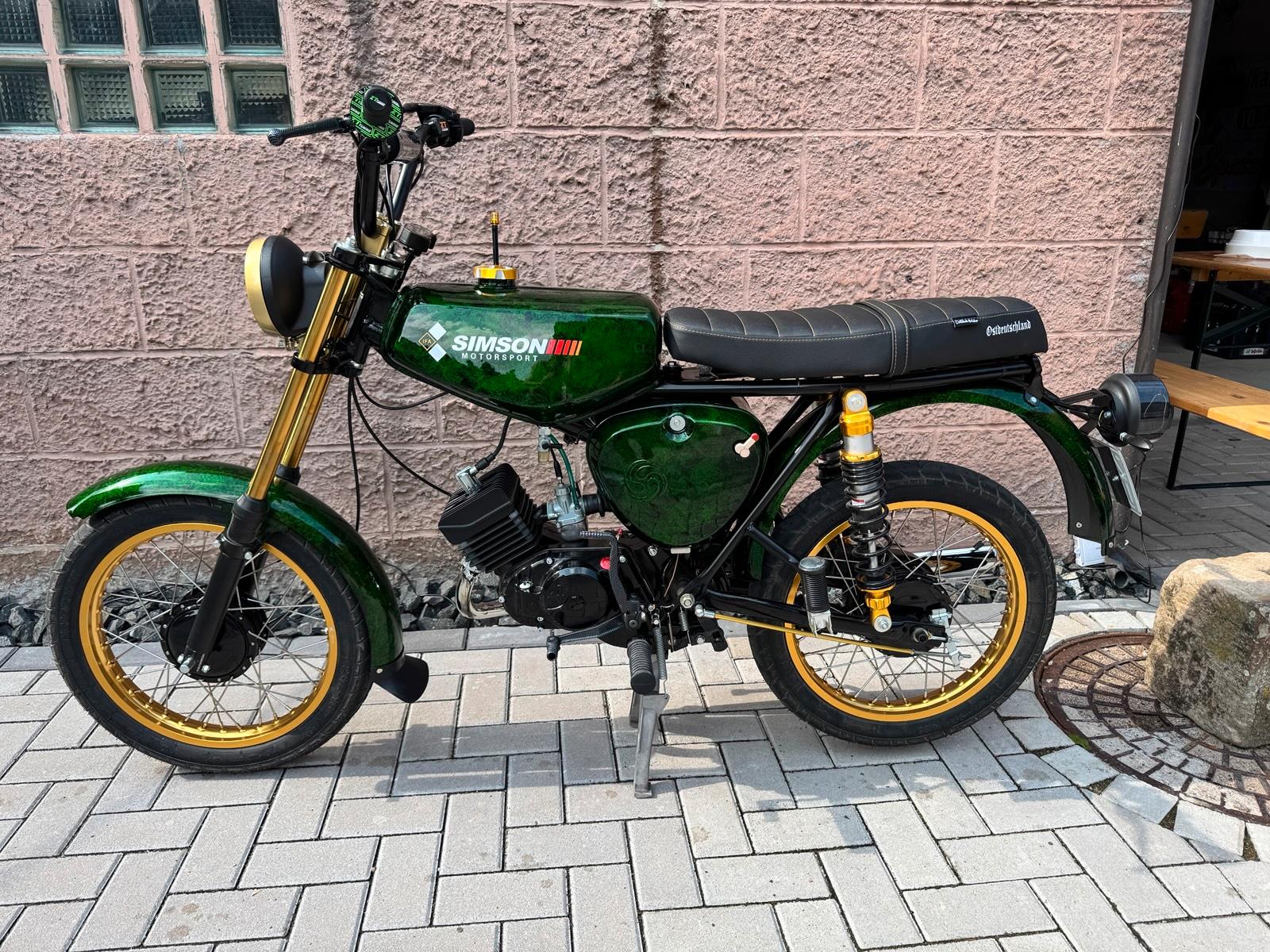 1983 Simson S51 Custom Umbau Grün Gold - Image 7
